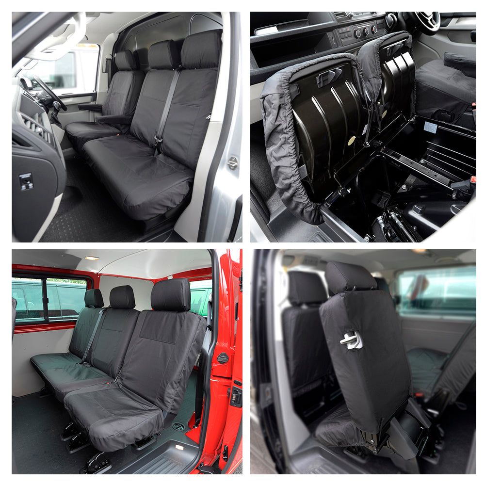 Vw Transporter T5 T6 Seat Covers 3 Seater front row 1+2 With 2