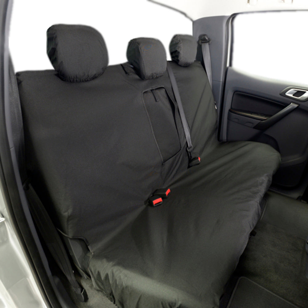 Ford Ranger T6 (2012-2018) Tailored Rear Seat Covers - Black ...