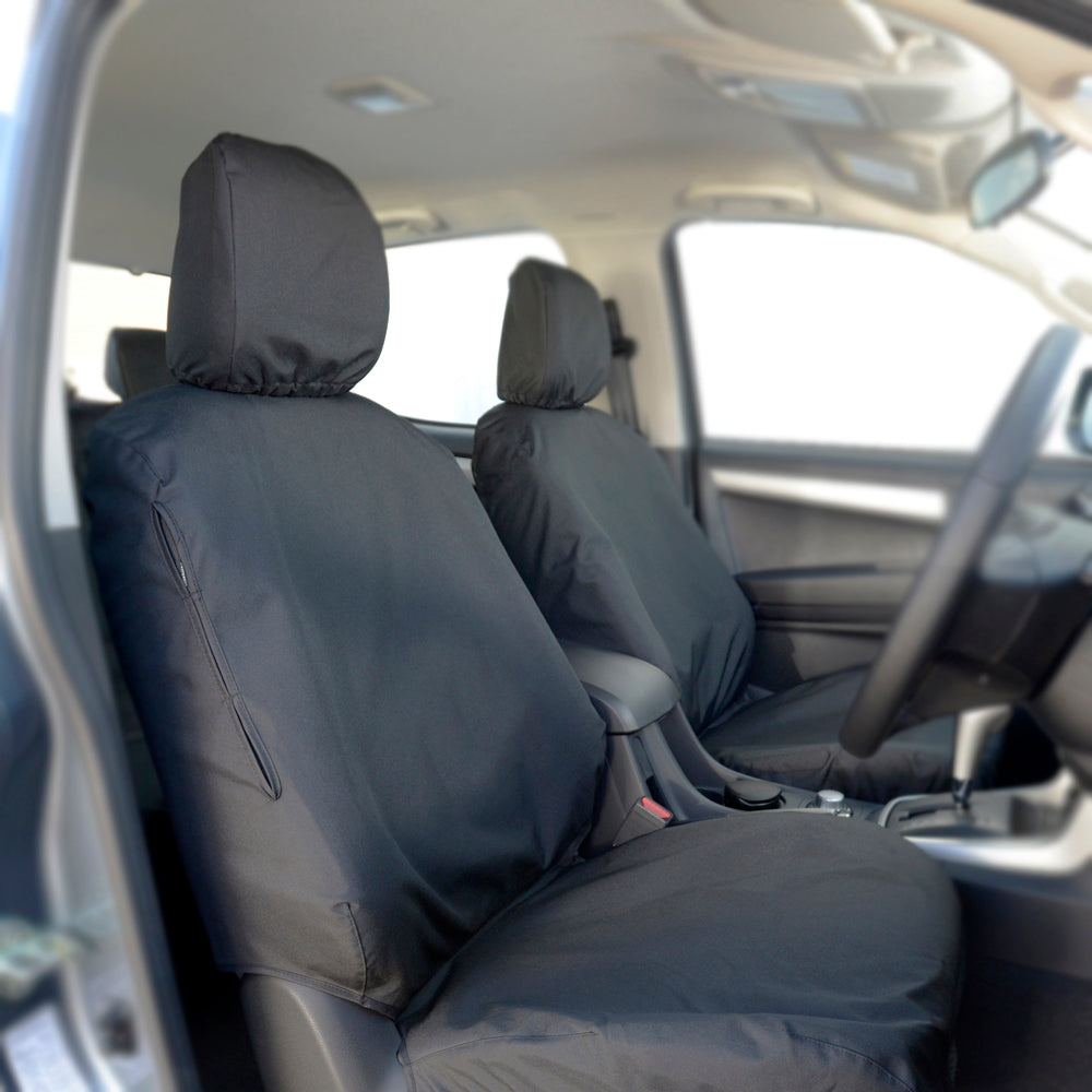 Isuzu D Max (2012-2021) Tailored Front Seat Covers - Black ...